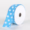 Satin Polka Dot Ribbon Wired Turquoise with White Dots ( W: 1-1/2 inch | L: 10 Yards ) FuzzyFabric - Wholesale Ribbons, Tulle Fabric, Wreath Deco Mesh Supplies