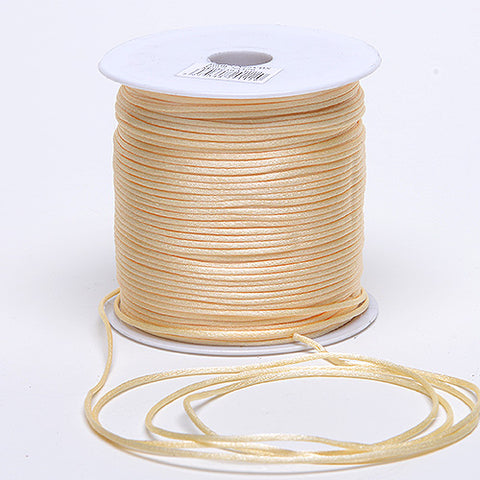 3mm x 100 Yards Ivory 3mm Satin Rat Tail Cord FuzzyFabric - Wholesale Ribbons, Tulle Fabric, Wreath Deco Mesh Supplies