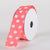Satin Polka Dot Ribbon Wired Coral with White Dots ( W: 2-1/2 inch | L: 10 Yards ) FuzzyFabric - Wholesale Ribbons, Tulle Fabric, Wreath Deco Mesh Supplies