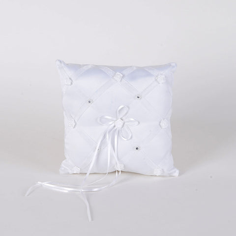 Ring Bearer Pillow White ( 7 x 7 inches ) - JSW308 FuzzyFabric - Wholesale Ribbons, Tulle Fabric, Wreath Deco Mesh Supplies