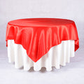 Red - 72 x 72 Inch Satin Square Table Overlays FuzzyFabric - Wholesale Ribbons, Tulle Fabric, Wreath Deco Mesh Supplies