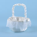 Flower Girl Baskets Ivory ( 9 Inch ) - 5814I FuzzyFabric - Wholesale Ribbons, Tulle Fabric, Wreath Deco Mesh Supplies