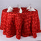Red - 132 inch Rosette Satin Round Tablecloths FuzzyFabric - Wholesale Ribbons, Tulle Fabric, Wreath Deco Mesh Supplies