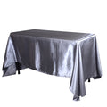 Silver - 90 x 156 inch Satin Rectangle Tablecloths FuzzyFabric - Wholesale Ribbons, Tulle Fabric, Wreath Deco Mesh Supplies