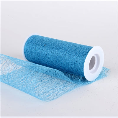 Turquoise - Glitter Sisal Mesh Rolls ( W: 6 Inch | L: 10 Yards ) FuzzyFabric - Wholesale Ribbons, Tulle Fabric, Wreath Deco Mesh Supplies