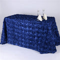 Navy Blue - 90 x 156 inch Rosette Rectangle Tablecloths FuzzyFabric - Wholesale Ribbons, Tulle Fabric, Wreath Deco Mesh Supplies