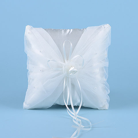 Ring Bearer Pillow Ivory ( 7 Inch x 7 Inch ) - 5801I FuzzyFabric - Wholesale Ribbons, Tulle Fabric, Wreath Deco Mesh Supplies