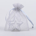 Silver - Organza Bags - ( 5 x 6.5-7 Inch - 10 Bags ) FuzzyFabric - Wholesale Ribbons, Tulle Fabric, Wreath Deco Mesh Supplies