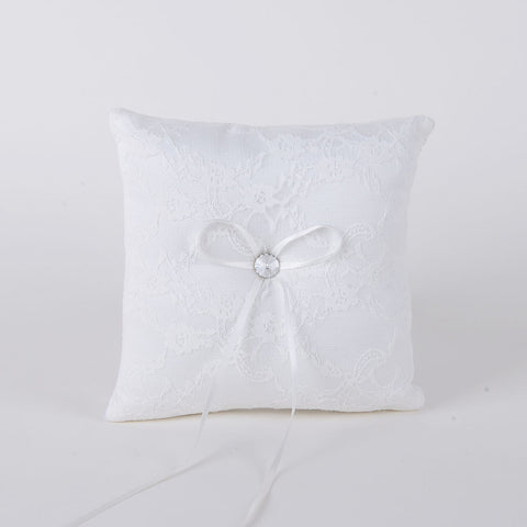 7 x 7 inches Ivory Ring Bearer Pillow FuzzyFabric - Wholesale Ribbons, Tulle Fabric, Wreath Deco Mesh Supplies