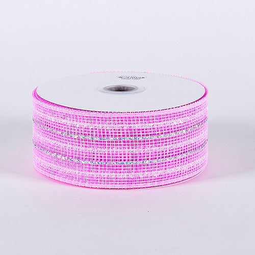 Light Pink - Laser Metallic Mesh Ribbon ( 4 Inch x 25 Yards )
