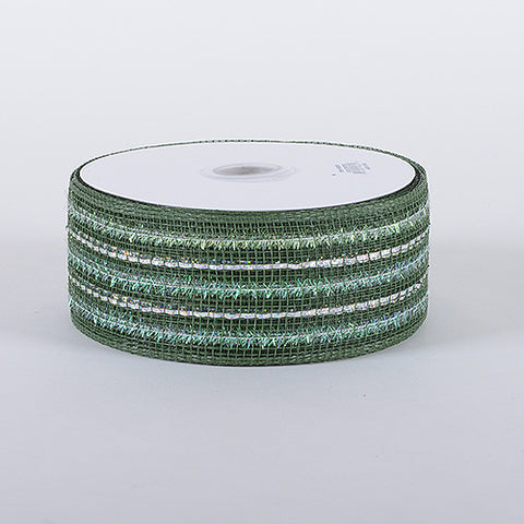 Old Willow - Laser Metallic Mesh Ribbon ( 4 Inch x 25 Yards ) FuzzyFabric - Wholesale Ribbons, Tulle Fabric, Wreath Deco Mesh Supplies