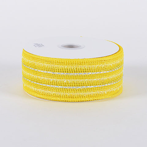 Daffodil - Laser Metallic Mesh Ribbon ( 4 Inch x 25 Yards ) FuzzyFabric - Wholesale Ribbons, Tulle Fabric, Wreath Deco Mesh Supplies