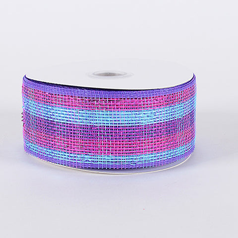 Purple Pink - Laser Metallic Mesh Ribbon ( 4 Inch x 25 Yards ) FuzzyFabric - Wholesale Ribbons, Tulle Fabric, Wreath Deco Mesh Supplies