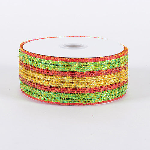 Red Gold - Laser Metallic Mesh Ribbon ( 2-1/2 Inch x 25 Yards )