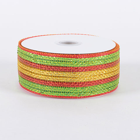 Red Gold - Laser Metallic Mesh Ribbon ( 2-1/2 Inch x 25 Yards ) FuzzyFabric - Wholesale Ribbons, Tulle Fabric, Wreath Deco Mesh Supplies