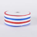Red White Blue - Laser Metallic Mesh Ribbon ( 4 Inch x 25 Yards ) FuzzyFabric - Wholesale Ribbons, Tulle Fabric, Wreath Deco Mesh Supplies
