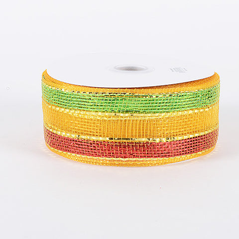 Light Gold - Laser Metallic Mesh Ribbon ( 2-1/2 Inch x 25 Yards ) FuzzyFabric - Wholesale Ribbons, Tulle Fabric, Wreath Deco Mesh Supplies