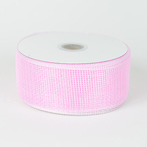 Pink - Floral Mesh Ribbon ( 4 Inch x 25 Yards ) FuzzyFabric - Wholesale Ribbons, Tulle Fabric, Wreath Deco Mesh Supplies
