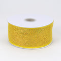 Yellow - Metallic Deco Mesh Ribbons ( 2-1/2 Inch x 25 Yards ) FuzzyFabric - Wholesale Ribbons, Tulle Fabric, Wreath Deco Mesh Supplies