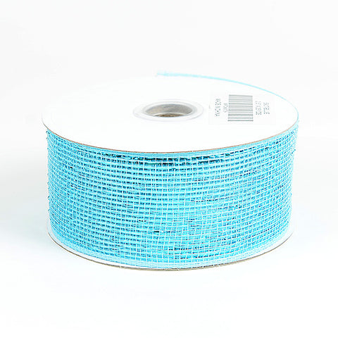 Light Blue - Metallic Deco Mesh Ribbons ( 4 Inch x 25 Yards ) FuzzyFabric - Wholesale Ribbons, Tulle Fabric, Wreath Deco Mesh Supplies