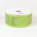 Apple Green - Metallic Deco Mesh Ribbons ( 2-1/2 Inch x 25 Yards ) FuzzyFabric - Wholesale Ribbons, Tulle Fabric, Wreath Deco Mesh Supplies