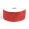 Red - Metallic Deco Mesh Ribbons ( 4 Inch x 25 Yards ) FuzzyFabric - Wholesale Ribbons, Tulle Fabric, Wreath Deco Mesh Supplies