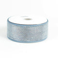 Silver - Metallic Deco Mesh Ribbons ( 2-1/2 Inch x 25 Yards ) FuzzyFabric - Wholesale Ribbons, Tulle Fabric, Wreath Deco Mesh Supplies