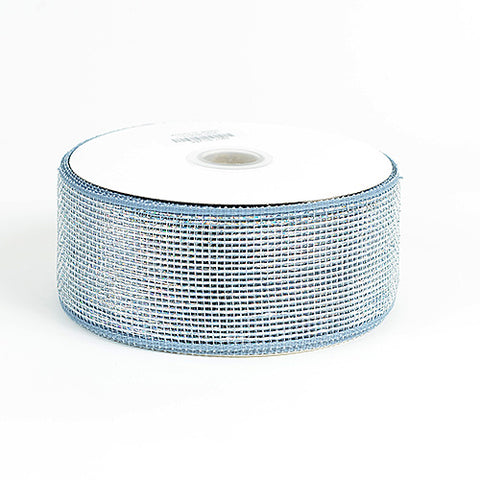 Silver - Metallic Deco Mesh Ribbons ( 2-1/2 Inch x 25 Yards ) FuzzyFabric - Wholesale Ribbons, Tulle Fabric, Wreath Deco Mesh Supplies