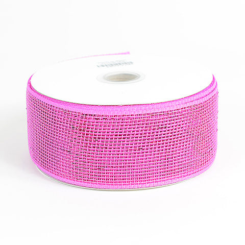 Fuchsia - Metallic Deco Mesh Ribbons ( 2-1/2 Inch x 25 Yards ) FuzzyFabric - Wholesale Ribbons, Tulle Fabric, Wreath Deco Mesh Supplies
