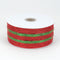 Red Green - Metallic Deco Mesh Ribbons ( 4 Inch x 25 Yards ) FuzzyFabric - Wholesale Ribbons, Tulle Fabric, Wreath Deco Mesh Supplies