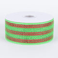 Green Red - Metallic Deco Mesh Ribbons ( 4 Inch x 25 Yards ) FuzzyFabric - Wholesale Ribbons, Tulle Fabric, Wreath Deco Mesh Supplies