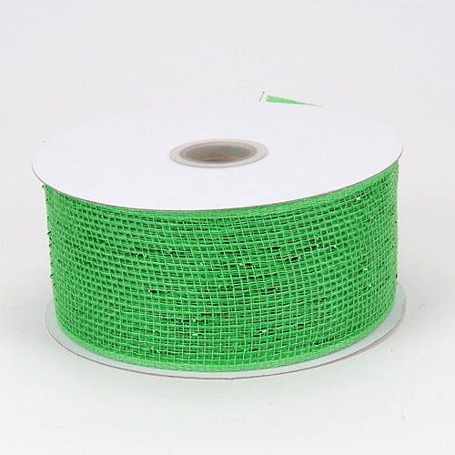Emerald - Metallic Deco Mesh Ribbons - ( 4 inch x 25 Yards )