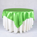 Apple Green - 60 x 60 Inch Satin Square Table Overlays FuzzyFabric - Wholesale Ribbons, Tulle Fabric, Wreath Deco Mesh Supplies