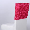 Fuchsia - 16 x 14 Inch Rosette Satin Chair Top Covers FuzzyFabric - Wholesale Ribbons, Tulle Fabric, Wreath Deco Mesh Supplies