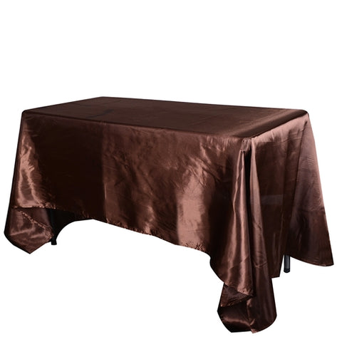 Chocolate Brown - 90 x 156 inch Satin Rectangle Tablecloths FuzzyFabric - Wholesale Ribbons, Tulle Fabric, Wreath Deco Mesh Supplies