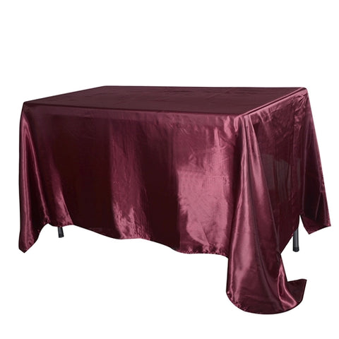 Burgundy - 60 x 102 inch Satin Rectangle Tablecloths FuzzyFabric - Wholesale Ribbons, Tulle Fabric, Wreath Deco Mesh Supplies