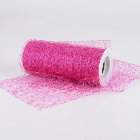 Fuchsia - Sisal Mesh Wrap ( W: 6 Inch | L: 10 Yards ) FuzzyFabric - Wholesale Ribbons, Tulle Fabric, Wreath Deco Mesh Supplies