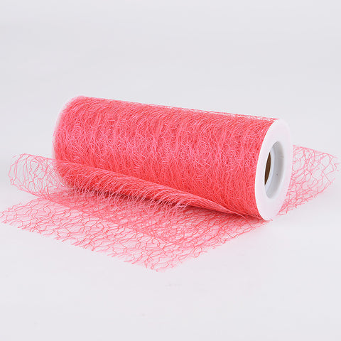 Coral - Sisal Mesh Wrap ( W: 6 Inch | L: 10 Yards ) FuzzyFabric - Wholesale Ribbons, Tulle Fabric, Wreath Deco Mesh Supplies