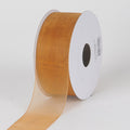 Old Gold - Sheer Organza Ribbon - ( 1-1/2 inch | 100 Yards ) FuzzyFabric - Wholesale Ribbons, Tulle Fabric, Wreath Deco Mesh Supplies