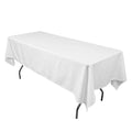 White - 70 x 120 inch Polyester Rectangle Tablecloths FuzzyFabric - Wholesale Ribbons, Tulle Fabric, Wreath Deco Mesh Supplies