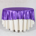 Purple - 70 inch Satin Round Tablecloths FuzzyFabric - Wholesale Ribbons, Tulle Fabric, Wreath Deco Mesh Supplies