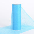 Turquoise Confetti Organza Roll - ( W: 6 Inch | L: 10 Yards ) FuzzyFabric - Wholesale Ribbons, Tulle Fabric, Wreath Deco Mesh Supplies