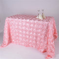 Pink - 90 x 156 inch Rosette Rectangle Tablecloths FuzzyFabric - Wholesale Ribbons, Tulle Fabric, Wreath Deco Mesh Supplies