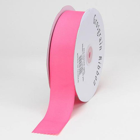 Hot Pink - Grosgrain Ribbon Solid Color - ( 1/4 inch | 50 Yards ) FuzzyFabric - Wholesale Ribbons, Tulle Fabric, Wreath Deco Mesh Supplies