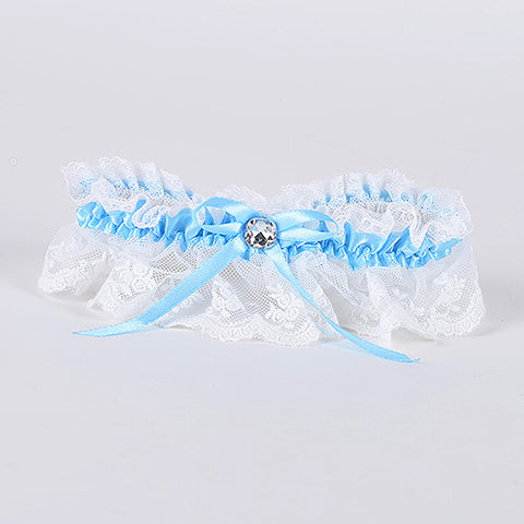 Lace Garters Light Blue ( 6 Inch Width ) - WA116 FuzzyFabric - Wholesale Ribbons, Tulle Fabric, Wreath Deco Mesh Supplies