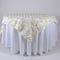 Ivory - 72 x 72 Inch Rosette Square Table Overlays FuzzyFabric - Wholesale Ribbons, Tulle Fabric, Wreath Deco Mesh Supplies