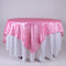 Pink - 72 x 72 Inch Pintuck Satin Square Table Overlays FuzzyFabric - Wholesale Ribbons, Tulle Fabric, Wreath Deco Mesh Supplies