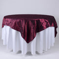 Burgundy - 72 x 72 Inch Pintuck Satin Square Table Overlays FuzzyFabric - Wholesale Ribbons, Tulle Fabric, Wreath Deco Mesh Supplies