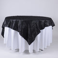 Black - 72 x 72 Inch Pintuck Satin Square Table Overlays FuzzyFabric - Wholesale Ribbons, Tulle Fabric, Wreath Deco Mesh Supplies