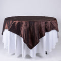 Chocolate Brown - 72 x 72 Inch Pintuck Satin Square Table Overlays FuzzyFabric - Wholesale Ribbons, Tulle Fabric, Wreath Deco Mesh Supplies